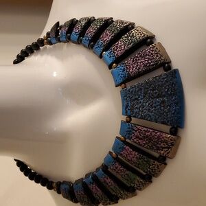 Vintage Tribal Azure Aztec Choker